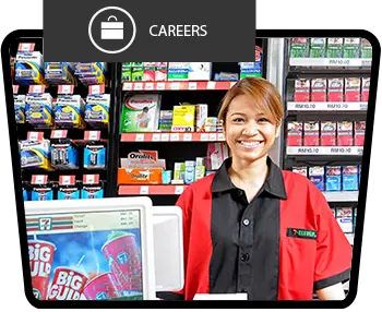worker in the cashier counter smiling