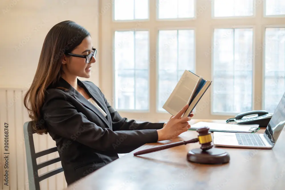 lawyer reading a book