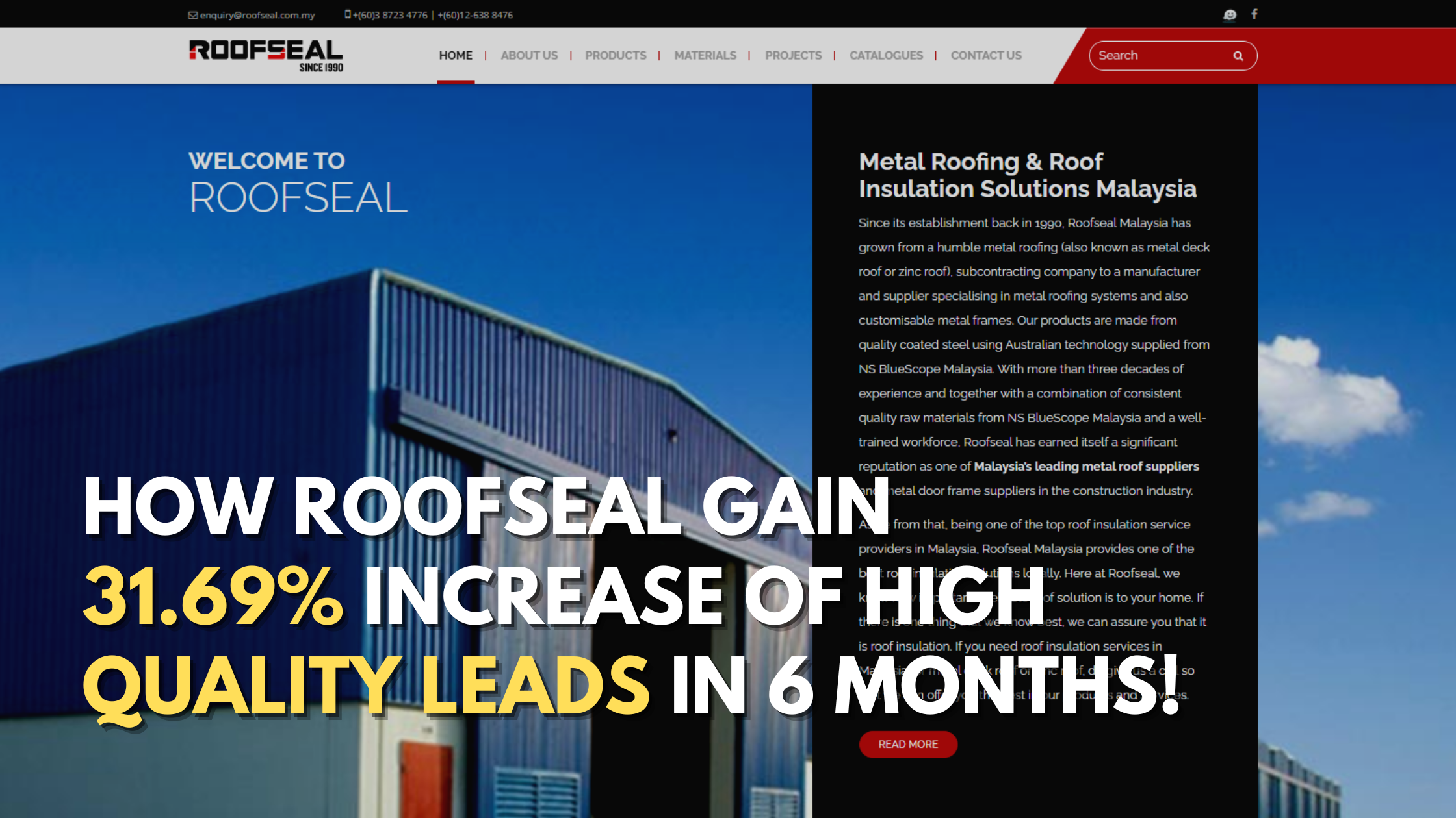 How Roofseal Gain 31.69% Increase of High Quality Leads In 6 Months!