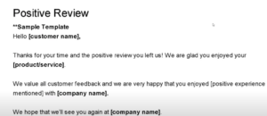Positive reply review